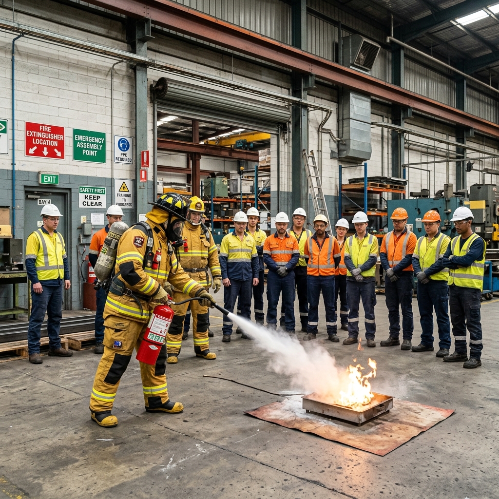 Conduct Fire Training & Industrial Safety Sign — Mentor Safety Consultants